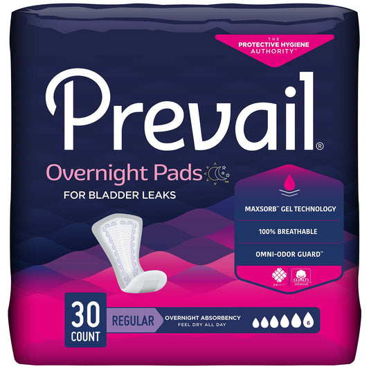 PAD, BLADDER CONTROL PREVAIL OVERNIGHT LNG 16" (30/BG 4BG/CS