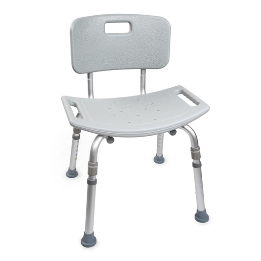 BENCH, BATH W/BACK ADJ ALUMINUM FRAME 300LB