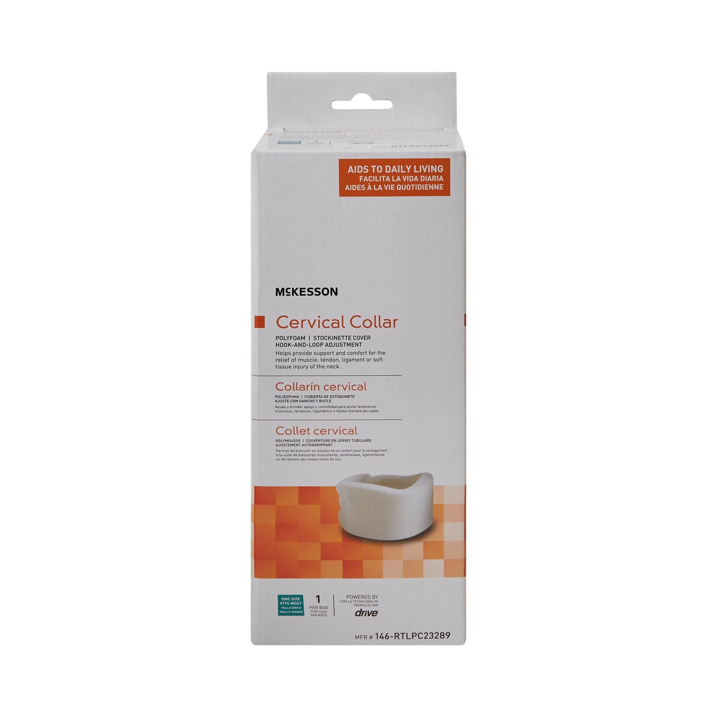 CERVICAL COLLAR, ADJ FIT HOOK & LOOP CLOSURE (6/CS)