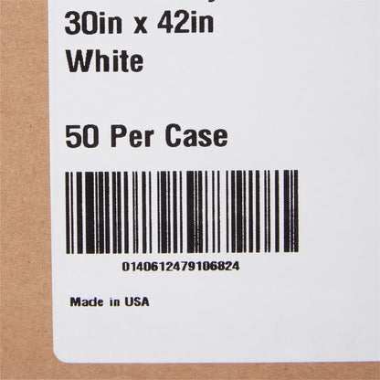 GOWN, EXAM T/P/T F/B OPN WHT 30X42 (50/CS)