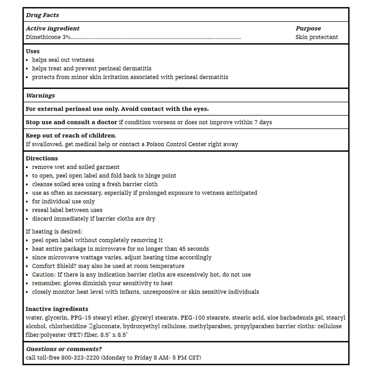 PACK, PERI COMFRT CLEAN (8/PK,48PK/CS)