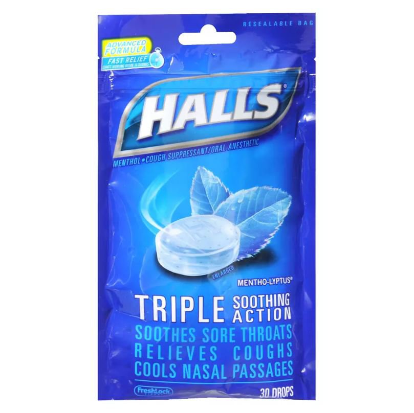 HALLS COUGH, LOZ MENTHOLIPTIS (30/BG)