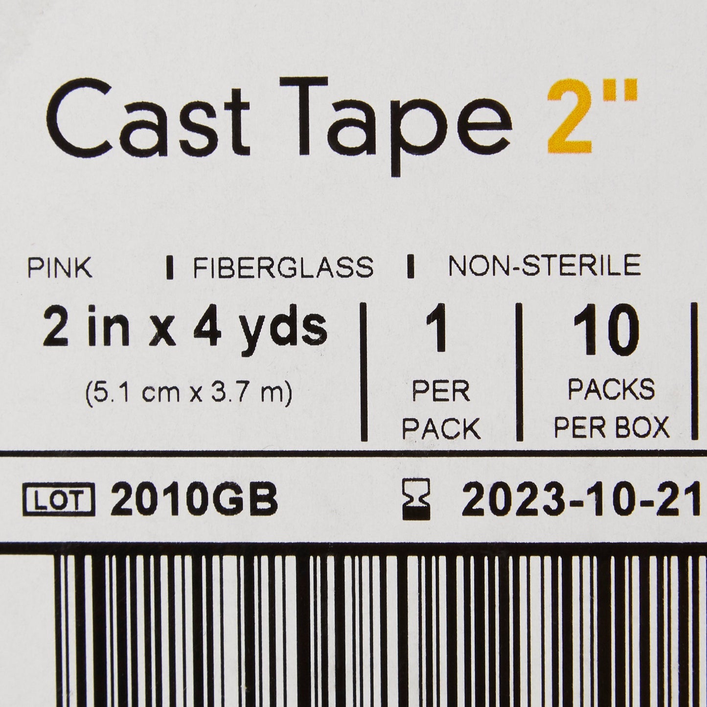 TAPE, CAST PNK LF 2"X4YDS (10RL/BX)