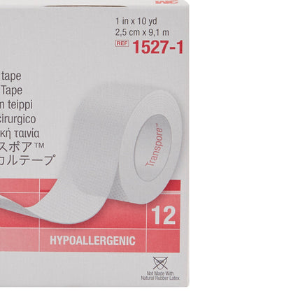 TAPE, ADHSV TRANSPORE 1"X10YDS(12RL/BX) 3M