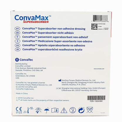 DRESSING, WOUND CONVAMAX SUPERABSRB N/ADH 8"X8" (10/BX)