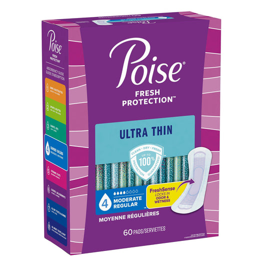 PAD, POISE ULTRA THIN MODERATEABSRB REG (60/PK 3PK/CS)