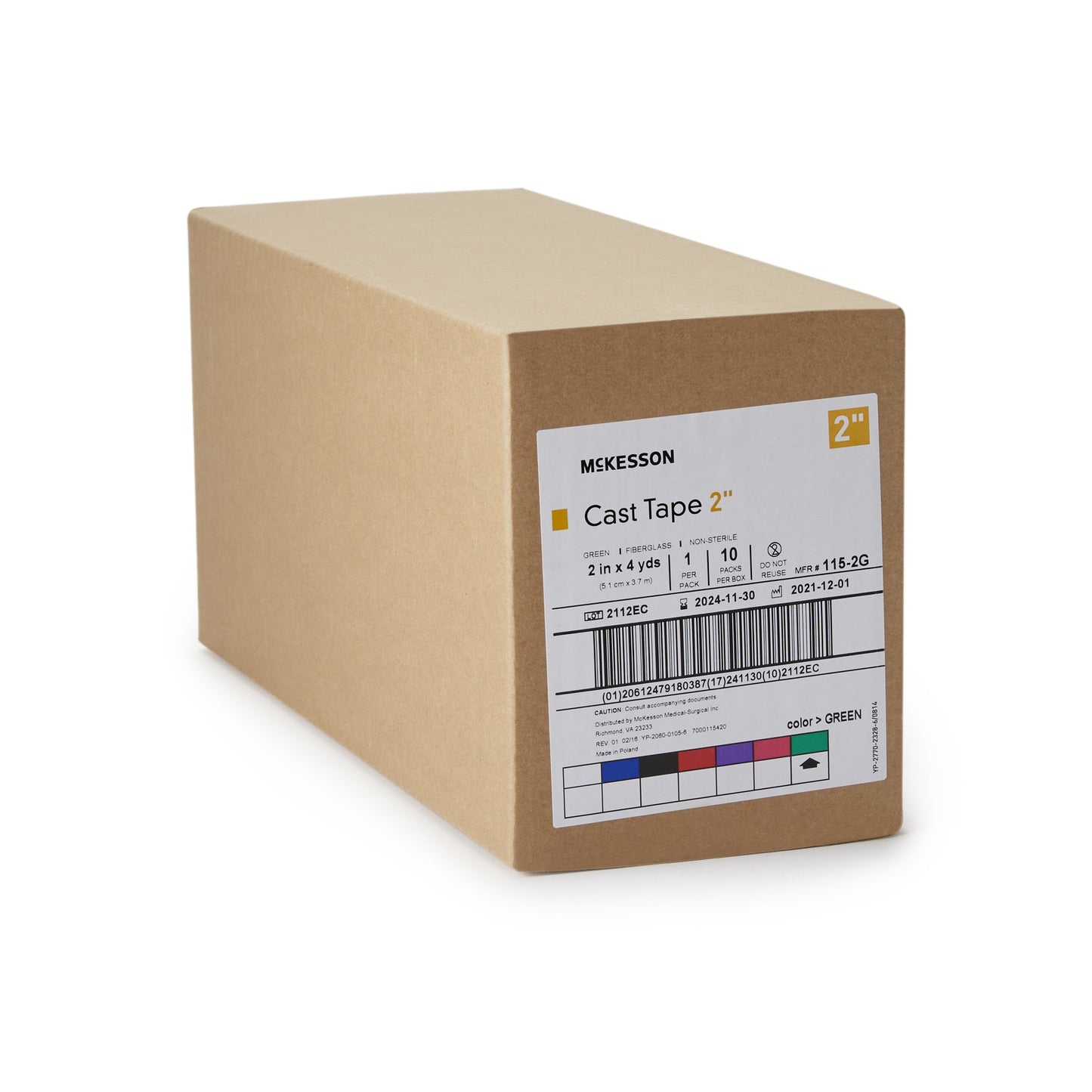 TAPE, CAST GRN LF 2"X4YDS (10RL/BX)