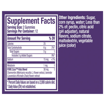 VICKS, GUMMY PURE ZZZS KIDS NAT BERRY (24/BT)