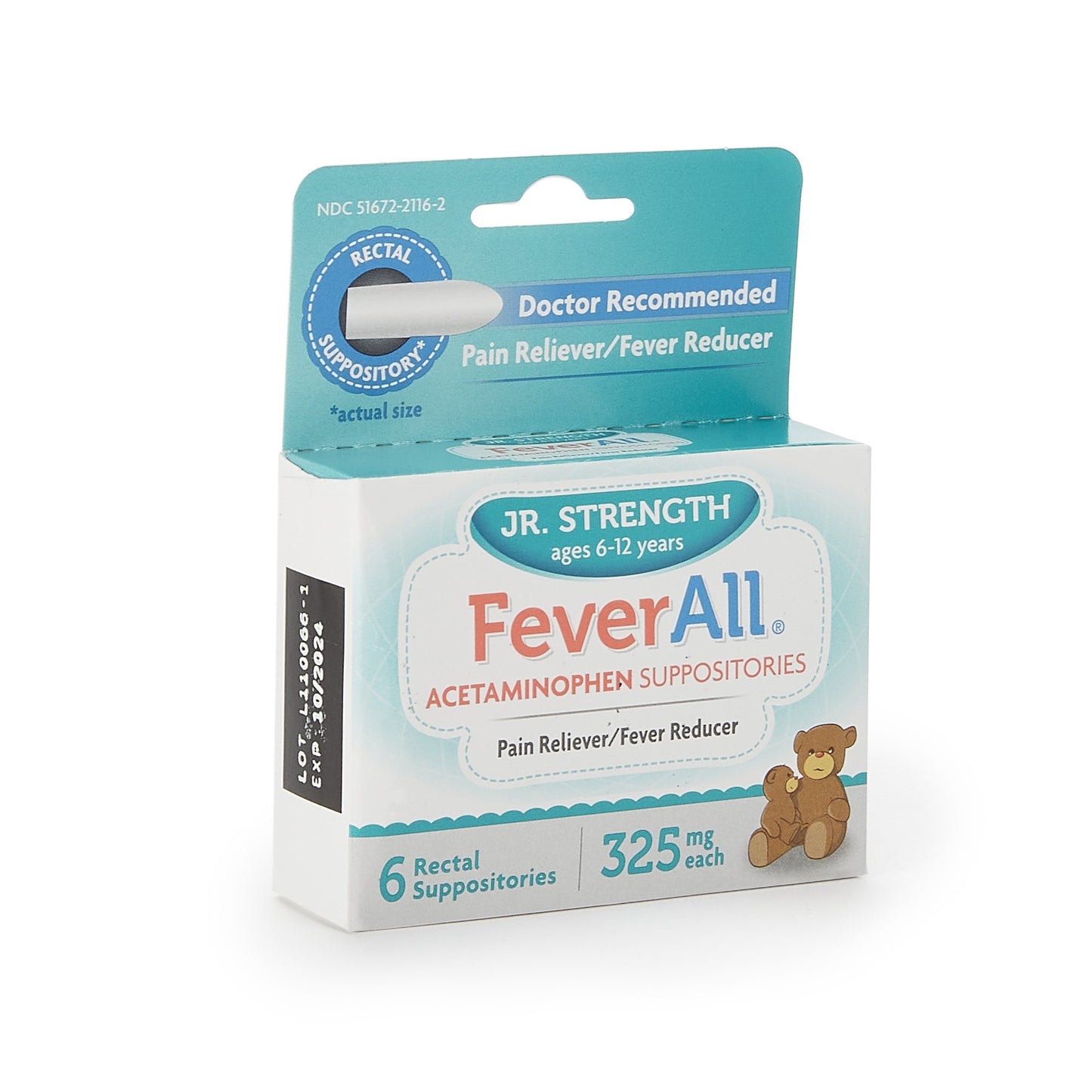 FEVERALL, SUPPOSITORY RECTAL JR 325MG (6/BX)