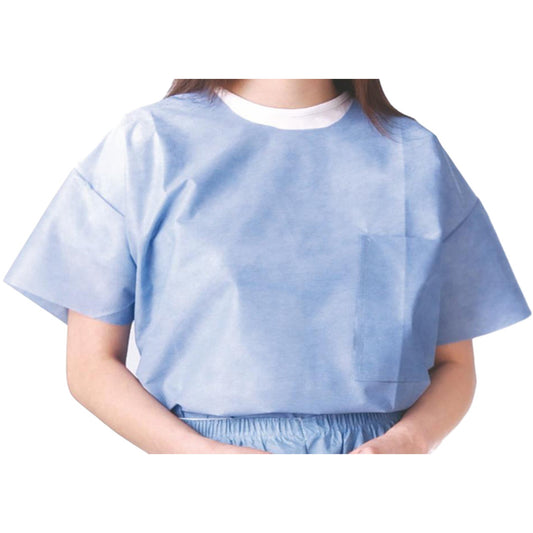 SHIRT SCRUB DISP BLUE MED 30/CS SMS