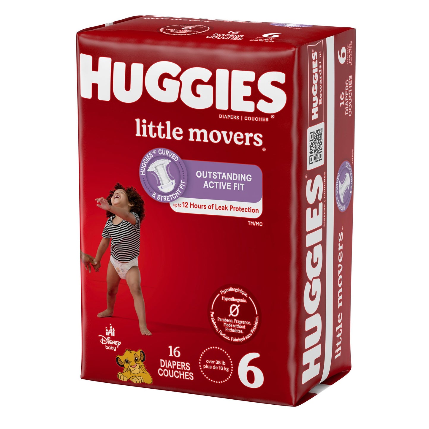 DIAPER, HUGGIES LITTLE MOVERS JUMBO SZ6 (16/PK 4PK/CS)