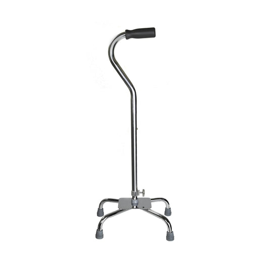 CANE, QUAD/LG BASE ALUM CHROME(4/CS)