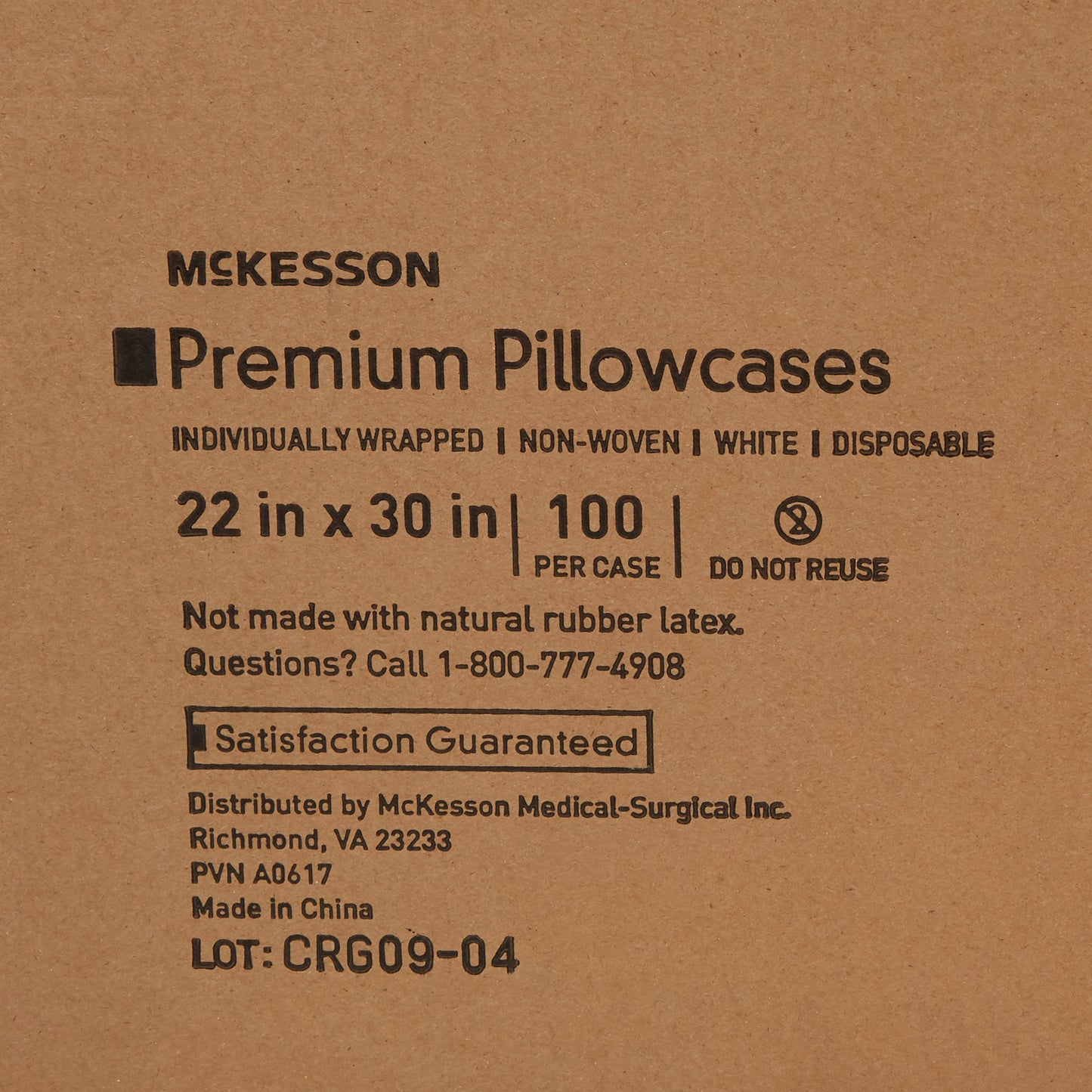 PILLOWCASE, DISP WHT 22X30 (100/CS)