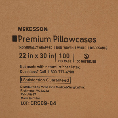 PILLOWCASE, DISP WHT 22X30 (100/CS)