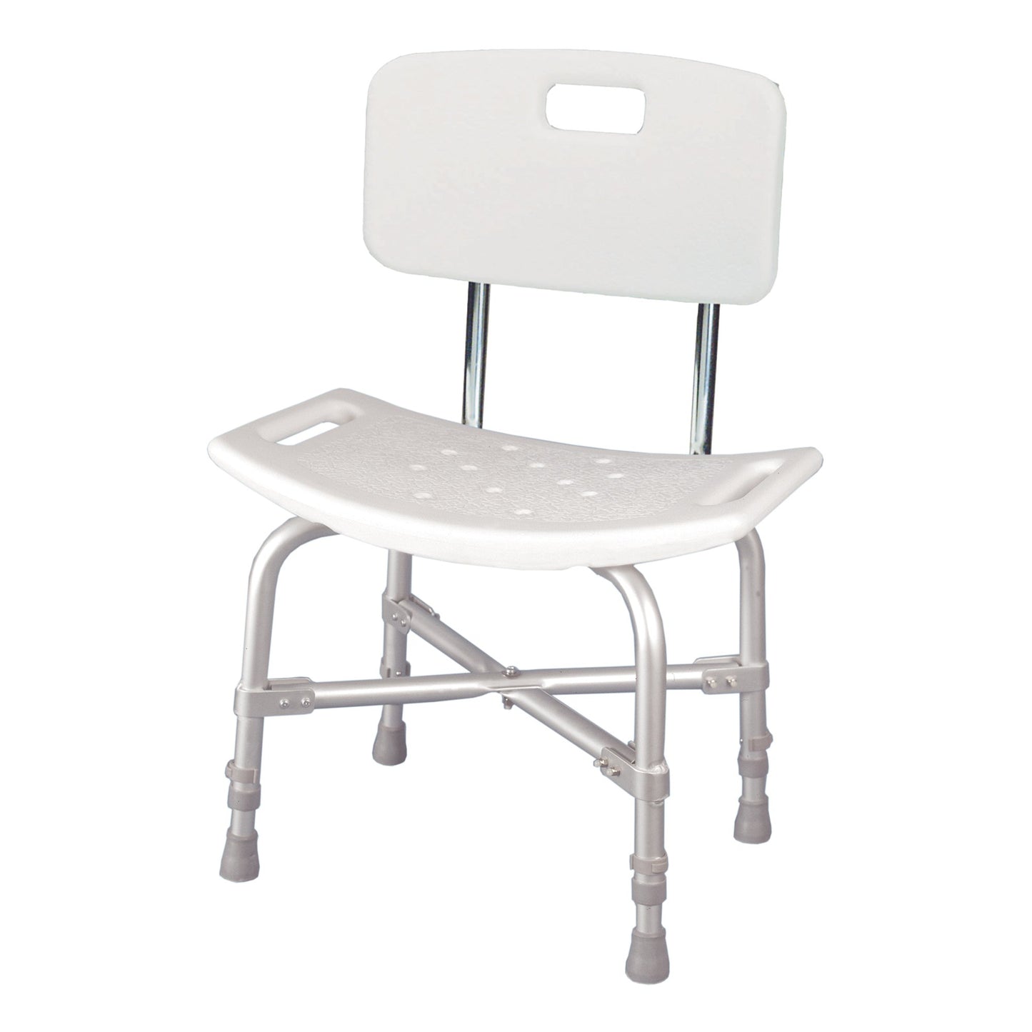 BENCH, BATH W/BACK BARIATRIC X-BRACED ALUM FRAME 500LB (1/CS